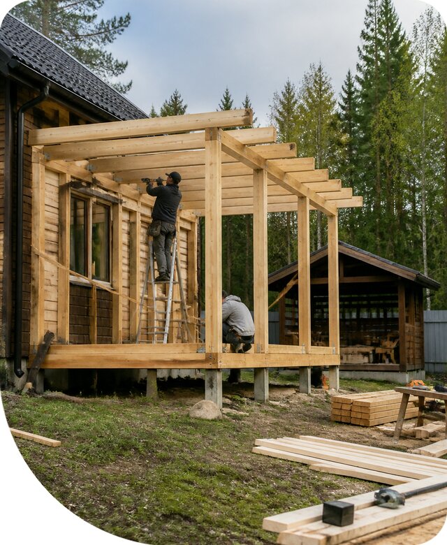 Строительство пристроек и построек на участке в Выксе